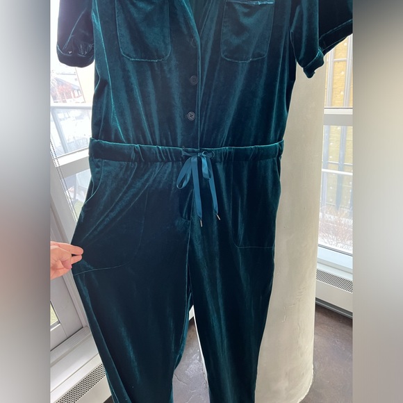 Rachel Antonoff Sapphire Blue Velour Jumpsuit in L - Picture 2 of 5